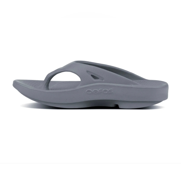 OOFOS OOriginal Grey Thong Sandals Unisex Size M6 W8 NWT - Picture 2 of 11